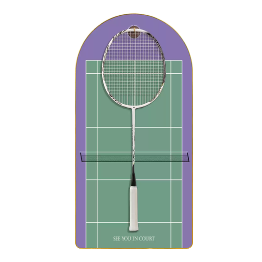 Custom Badminton Racket Display Frame - Decorative Wall Mount for Sports Lovers