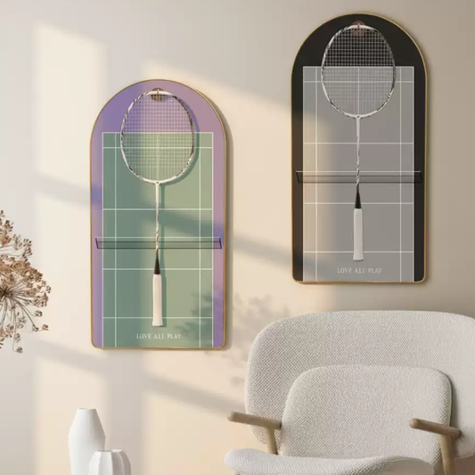 Custom Badminton Racket Display Frame - Decorative Wall Mount for Sports Lovers